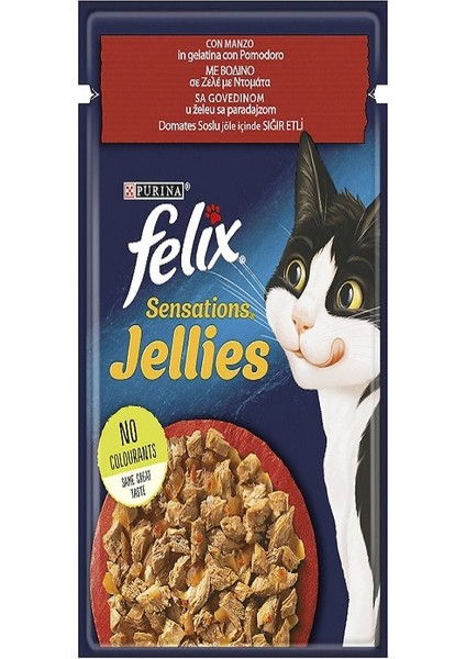 Felix Pouch Karışık Kedi Yaş Mama 85 gr (Somon-Tavuk-Sığır-Domates Soslu Sığır) 20 Adet