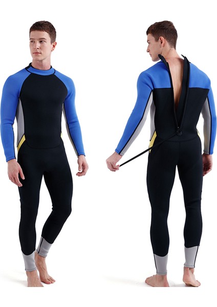 Erkekler Için 3mm Neopren Wetsuit Geri Zip Tam Vücut (Yurt Dışından)