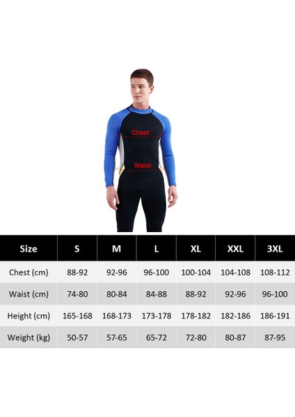 Erkekler Için 3mm Neopren Wetsuit Geri Zip Tam Vücut (Yurt Dışından)