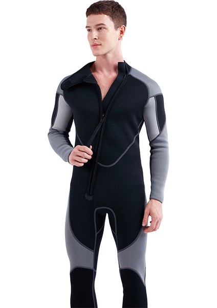 Erkekler Için 3mm Neopren Wetsuit Ön Zip Tüm Vücut (Yurt Dışından)