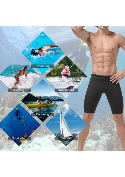 3mm Neopren Wetsuit Şort Erkek Yüzme Sandıklar Dalış (Yurt Dışından)
