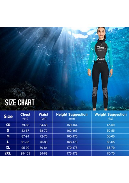 Dive & Sail 3mm Kadın Neopren Wetsuit Şnorkelle Dalış Tüplü Sörf (Yurt Dışından)