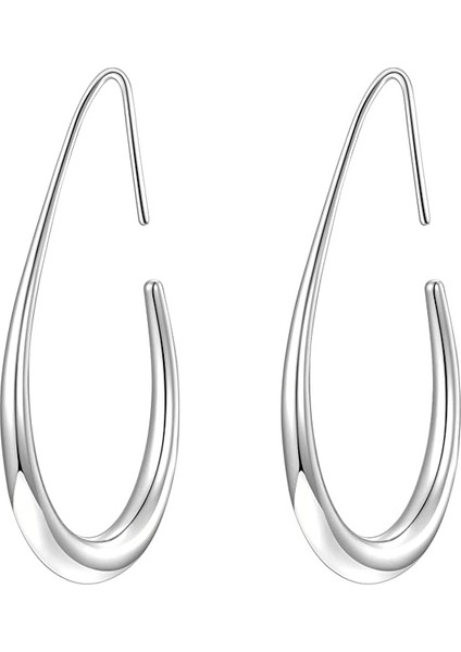 7mm Kadın Oval Küpe - Gümüş (Yurt Dışından)
