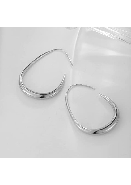 7mm Kadın Oval Küpe - Gümüş (Yurt Dışından) modelleri
