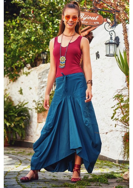 Beli Bağcıklı Cep Detaylı Şalvar Uzun Etek fiyatları