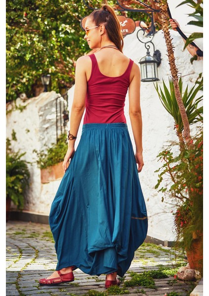 Beli Bağcıklı Cep Detaylı Şalvar Uzun Etek fırsatları