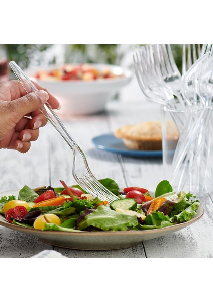 50 Parça Tek Kullanımlık Plastik Çatal - Şeffaf (Yurt Dışından) fiyatları