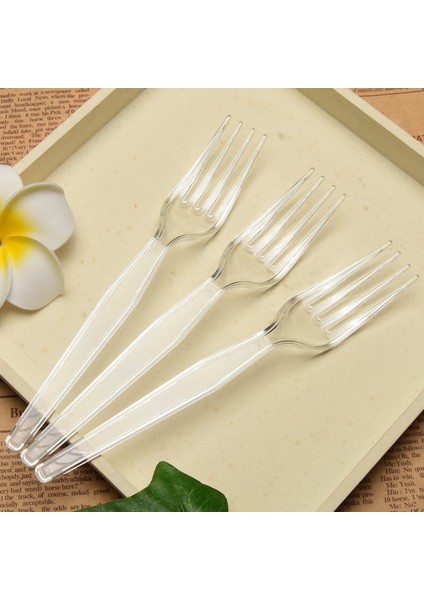 50 Parça Tek Kullanımlık Plastik Çatal - Şeffaf (Yurt Dışından) indirimleri
