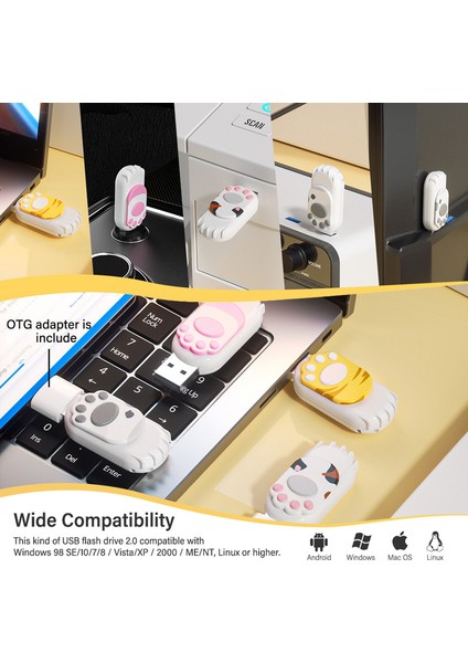 128 GB Sevimli Mini USB Flash Sürücü USB 2.0 - Gri (Yurt Dışından) fiyatları