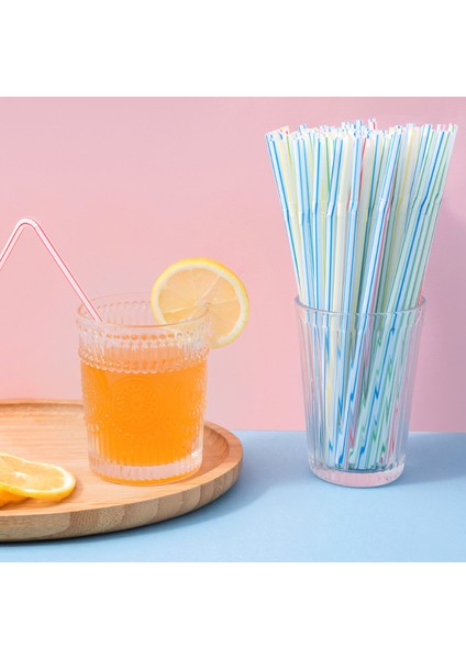 400 Adet Esnek Tek Kullanımlık Plastik Pipet - Renkli (Yurt Dışından) fırsatları