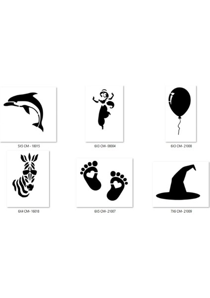 Cadı Zebra Geçici Dövme Şablonu Seti Sadece Desen