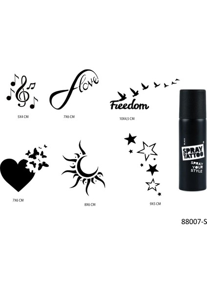 Sonsuz Kalpler Spray Tattoo Geçici Sprey Dövme Seti