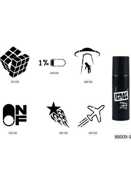 Akıl ve Enerji Spray Tattoo Geçici Sprey Dövme Seti