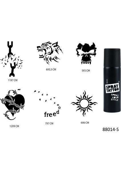 Özgür Ruh Spray Tattoo Geçici Sprey Dövme Seti