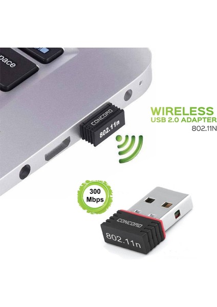 W-1 300MBPS Mini USB Wifi Kablosuz Alıcı Adaptör Wlan