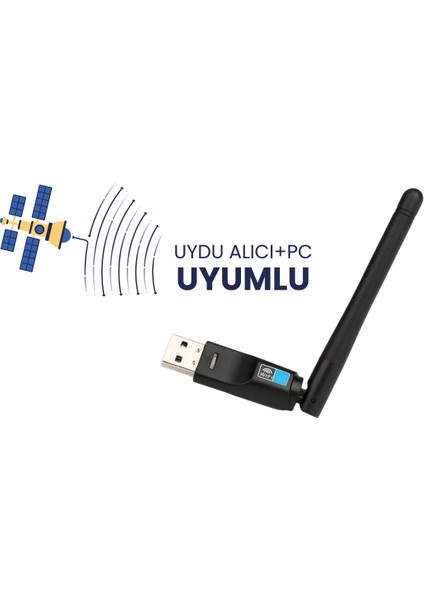 W-7 300MBPS USB Antenli Uydu Alıcılı+ Pc Wifi Kablosuz Alıcı Adaptör MTK7601 Chipset Wlan