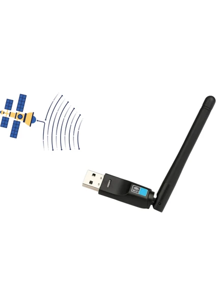 W-7 300MBPS USB Antenli Uydu Alıcılı+ Pc Wifi Kablosuz Alıcı Adaptör MTK7601 Chipset Wlan