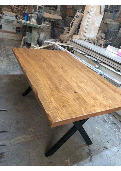 Açık Ceviz Kütük Cafe Masası 75X130