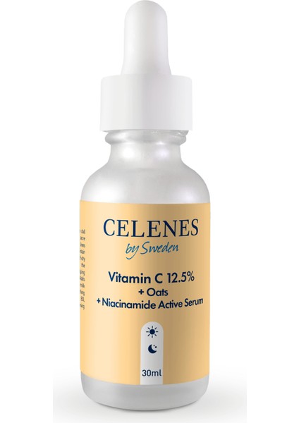 Celenes 12,5% C Vitamini + OATS + Niacinamide Yüz Serumu 30 ML