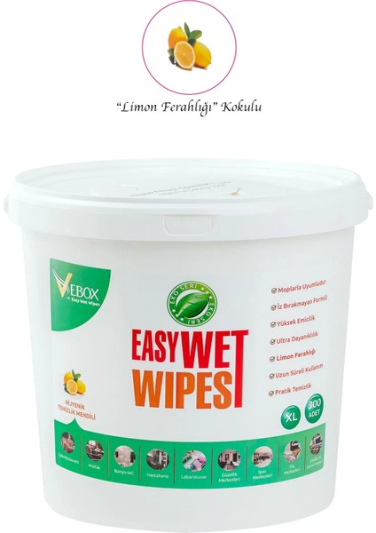 Easy Wet Wipes Kova Islak Mendil Limon Ferahlığı Eco 300 Yaprak