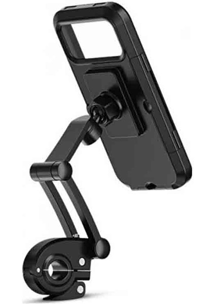 Universal Geri Çekilebilir Motorsiklet / Bisiklet Telefon Tutucu Siyah