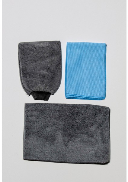 Mikrofiber Oto Yıkama Seti Araç Kurulama Havlusu Cam Bezi Yıkama Eldiveni