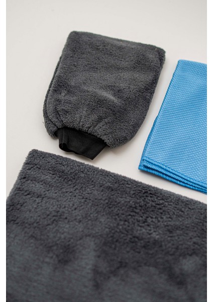 Mikrofiber Oto Yıkama Seti Araç Kurulama Havlusu Cam Bezi Yıkama Eldiveni