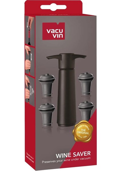 Şarap Koruyucu Siyah 1 Pompa 4 Şarap Tıpası - Kutulu fiyatları