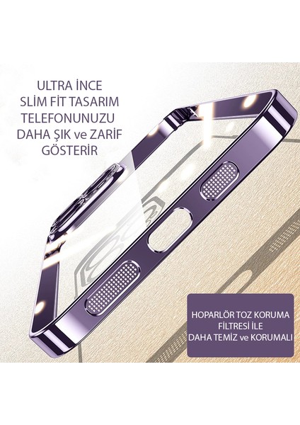 iPhone 14 Pro Kılıf Lens ve Hoparlör Toz Koruma Filtreli Sert Ultra Ince Kenarları Renkli Arkası Sararmaz Şeffaf modelleri