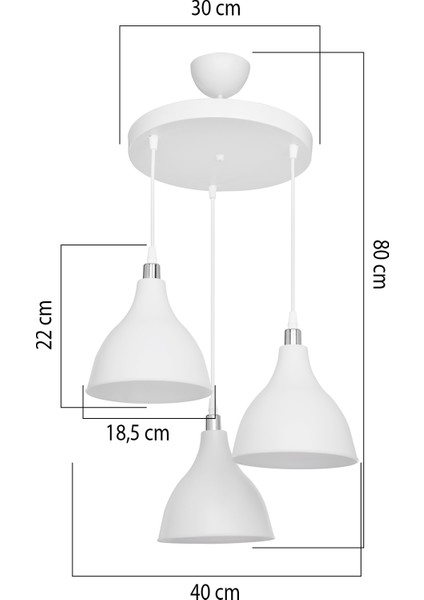 Ronda 3lü Çember Avize Opal