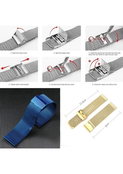 Casestreet Xiaomi Mibro Air Kordon Çıtçıtlı Hasır Metal Örgülü Krd 45 Lacivert fiyatları