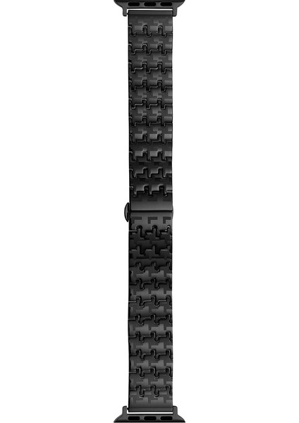 Apple Watch Se 40 mm Kordon Metal Zigzag Fit Tasarım Desenli KRD86 Siyah modelleri