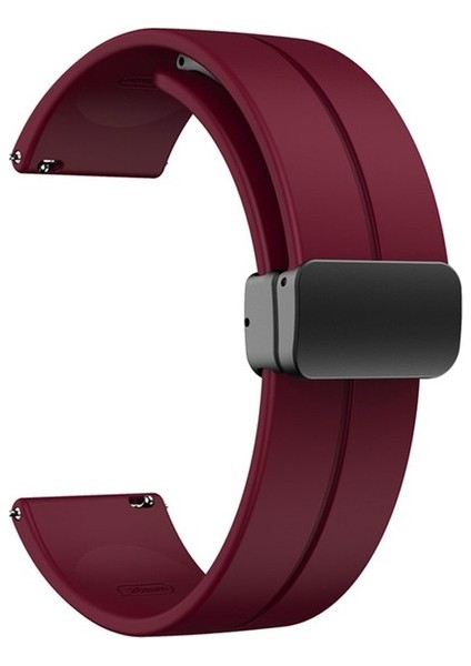 Casestreet Garmin Forerunner 965 010-02809-10 Kordon Silikon Mıknatıslı Ayarlanabilir HS19 Mürdüm