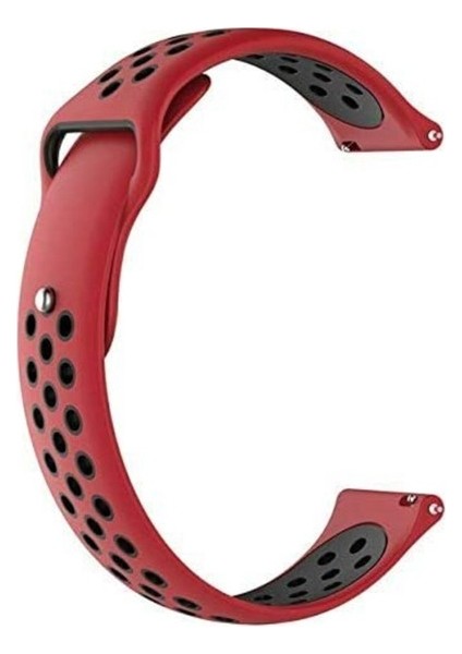Garmin Forerunner 965 010-02809-10 Kordon Delikli Çift Renk Silikon Kırmızı