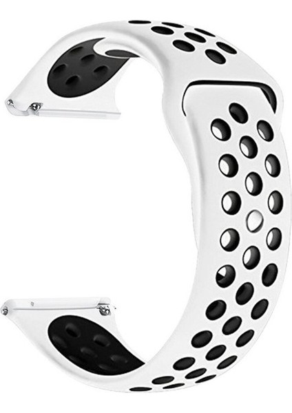 Garmin Forerunner 965 010-02809-10 Kordon Delikli Çift Renk Silikon Beyaz