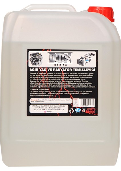 Kostiksiz Ağır Yağ Sökücü ve Radyatör Temizleyici 1/1-3 Konsantre 5 Litre