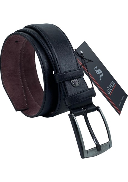 Siyah Çocuk Boy Suni Deri Düz Model 3 Cm. Genişlik Klasik Kemer - G1-23HZ