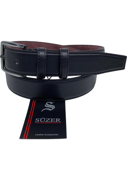 Siyah Çocuk Boy Suni Deri Düz Model 3 Cm. Genişlik Klasik Kemer - G1-23HZ fiyatları