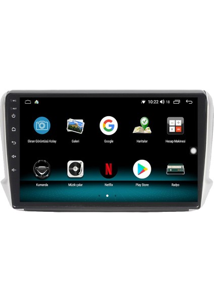 Peugeot 208 Android 12 Multimedya Carplay 8gb Ram + 128GB HDD Navigasyon Ekran