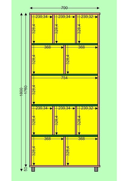 BGR Mobilya Ahşap Dekorasyon Kitaplık