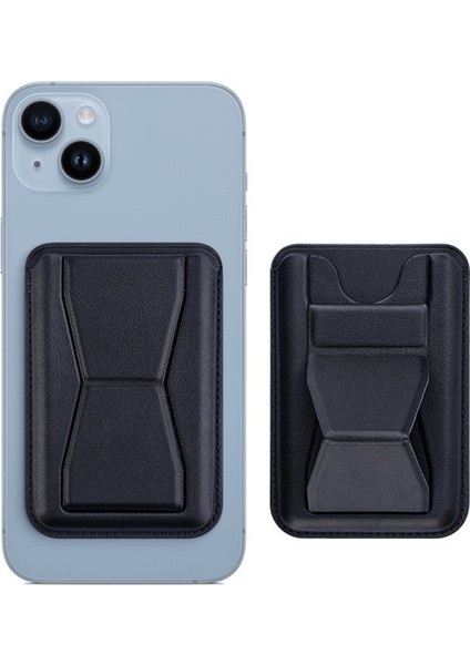 Mıknatıslı Cardlıklı Standlı Holder Siyah