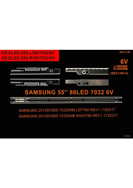 LCD LED-2328 2 Li ÇUBUK-UE55ES6100-UE55ES6100J-UE55ES7000J-UE55ES8000--ELED-282-WİNKEL
