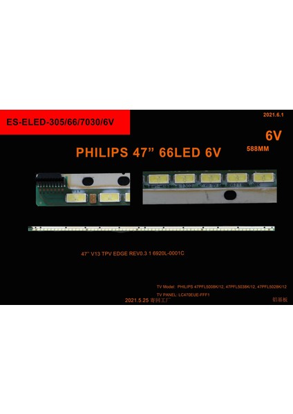 LCD LED-959-1 ÇUBUK-47PFL5008 47PFL5038 47PFL502 -ELED305-WİNKEL