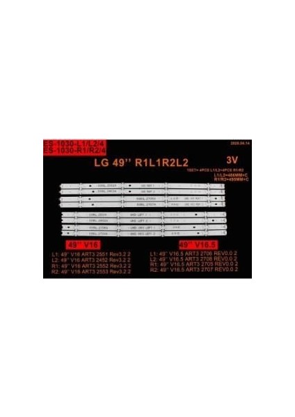 LCD LED 2087 Takım 8 Li 49UH610V-2708A-6916L-2707A-2706A, 6916L-2705A GEN-1030-WİNKEL