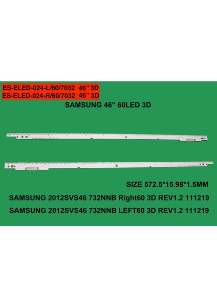 LCD LED-2118- 2 ÇUBUK-UE46ES6100-UE46ES6140-UE46ES6340-UE46ES6710-UE46ES680-ELED024-WİNKEL