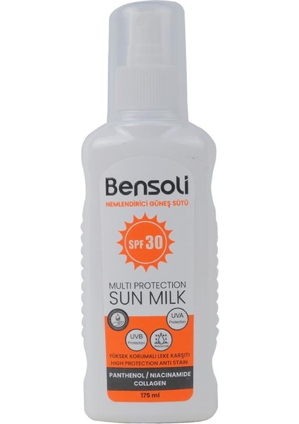 Bensolı Nemlendirici Güneş Sütü 30 Spf 175 ml