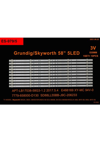 LCD LED-2307-TAKIM 10 LU-58GCU8900B-A58L8870--WİNKEL