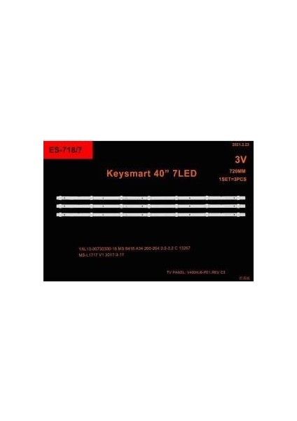 LCD LED 2246 Takım 3 Lü-Keysmart KEY40L 4880 4m LED Bar-Altus AL40L4850-E718-WİNKEL