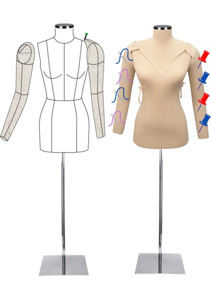 Seyyar Kollu 38 Beden Sünger Iğne Batabilen Terzi Mankeni Prova Mankeni indirimleri