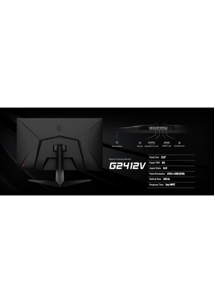 23.8” G2412V FLAT IPS 1920X1080 (FHD) 16:9 100HZ 1MS GAMING MONITOR